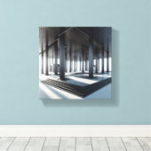 Modern Neo-Classical Architecture Art - 3D Perspec キャンバスプリント (インサイチュ (ウッドフロア))
