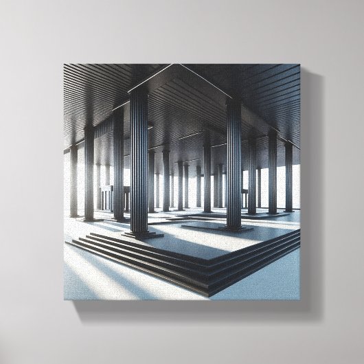 Modern Neo-Classical Architecture Art - 3D Perspec キャンバスプリント (正面)