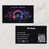Modern Neon DJ  Business Card 名刺 (正面/裏面)