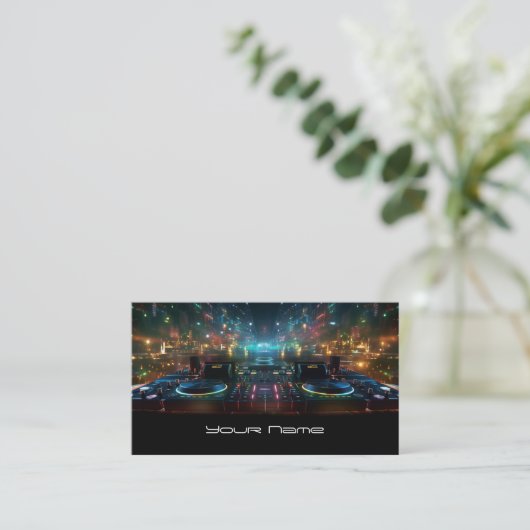 Modern neon DJ  Business Card 名刺 (スタンド正面)