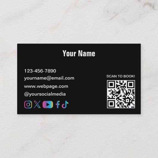 Modern neon DJ  Business Card 名刺 (裏面)