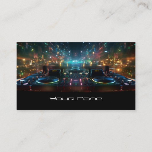 Modern neon DJ  Business Card 名刺 (正面)