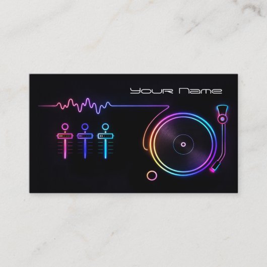 Modern Neon DJ  Business Card 名刺 (正面)