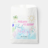 Modern Neon Glow Watercolor Pool Party Birthday フェイバーバッグ (正面)