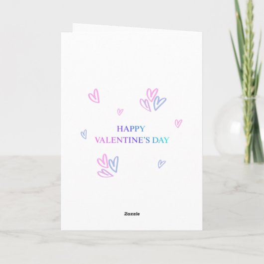 Modern Neon Gradient Happy Valentine's Day Card カード (裏面)