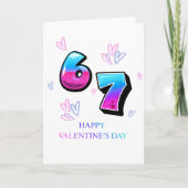 Modern Neon Gradient Happy Valentine's Day Card カード (正面)