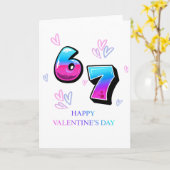 Modern Neon Gradient Happy Valentine's Day Card カード (黄色い花)