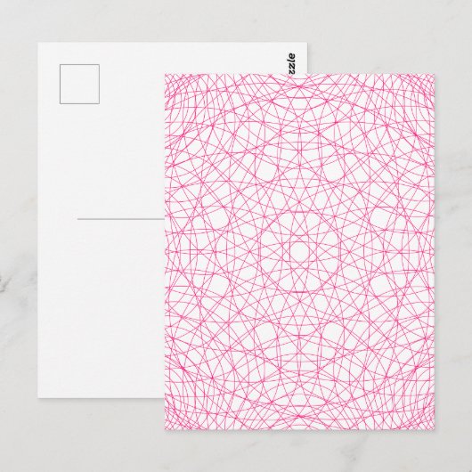 Modern Neon Pink Art Postcard – Customizable ポストカード (正面/裏面)