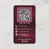 Modern Neon Pink Bakery Chef’s Hat Logo Glowing 名刺 (裏面)