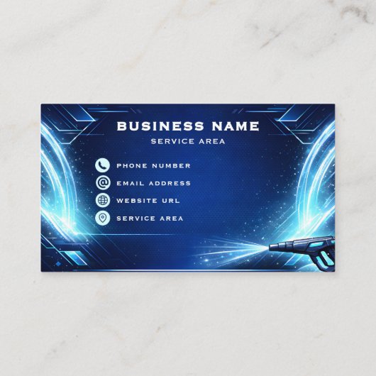 Modern Neon Streams Residential Pressure Washing 名刺 (裏面)