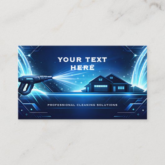 Modern Neon Streams Residential Pressure Washing 名刺 (正面)