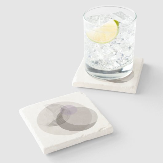 Modern Neutral Abstract Decor | Soft Minimal Luxur ストーンコースター (横)