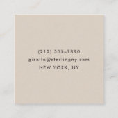 Modern Neutral Brown Modern Minimal Typography スクエア名刺 (裏面)