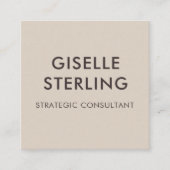 Modern Neutral Brown Modern Minimal Typography スクエア名刺 (正面)