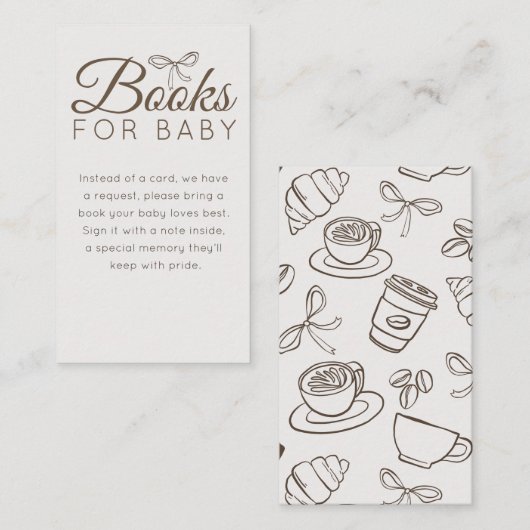 Modern Neutral Cafe Baby Shower エンクロージャーカード (正面/裏面)