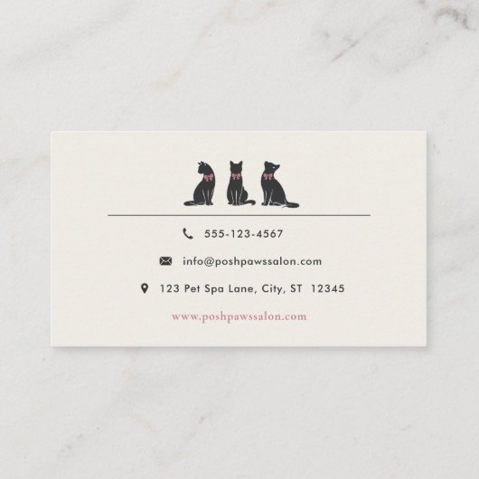 Modern Neutral Cat Grooming 名刺 (裏面)