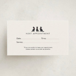 Modern Neutral Cat Grooming Appointment  予約カード