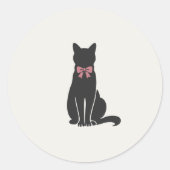 Modern Neutral Cat Seal Sticker ラウンドシール (正面)