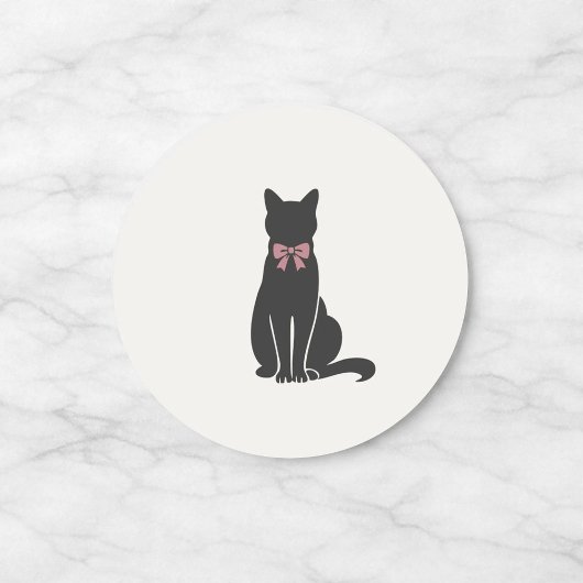 Modern Neutral Cat Seal Sticker ラウンドシール
