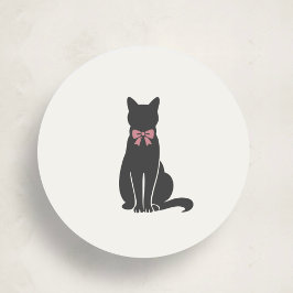 Modern Neutral Cat Seal Sticker ラウンドシール