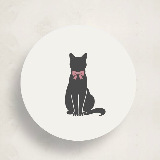 Modern Neutral Cat Seal Sticker ラウンドシール