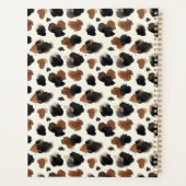 Modern Neutral Chocolate Cow Print Aesthetic プランナー手帳 (裏面)