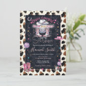 Modern Neutral Chocolate Cow Print Aesthetic 招待状 (スタンド正面)