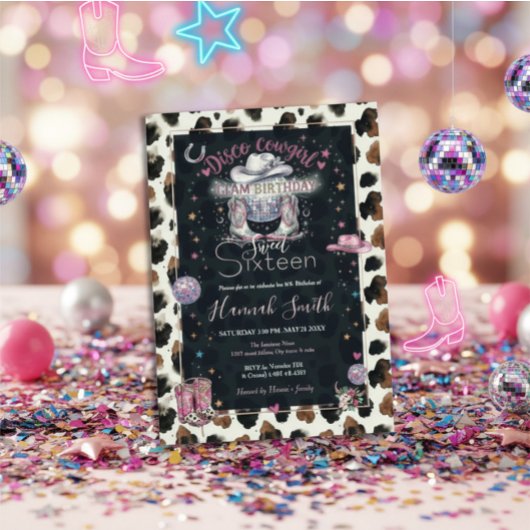 Modern Neutral Chocolate Cow Print Aesthetic 招待状