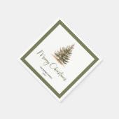 Modern Neutral Christmas Tree Family Napkins スタンダードカクテルナプキン (角)