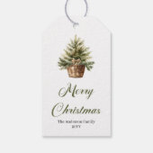 Modern Neutral Christmas Tree Holiday Gift Label ギフトタグ (裏面)