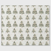 Modern Neutral Christmas Tree Wrapping Paper ラッピングペーパー (フラット)