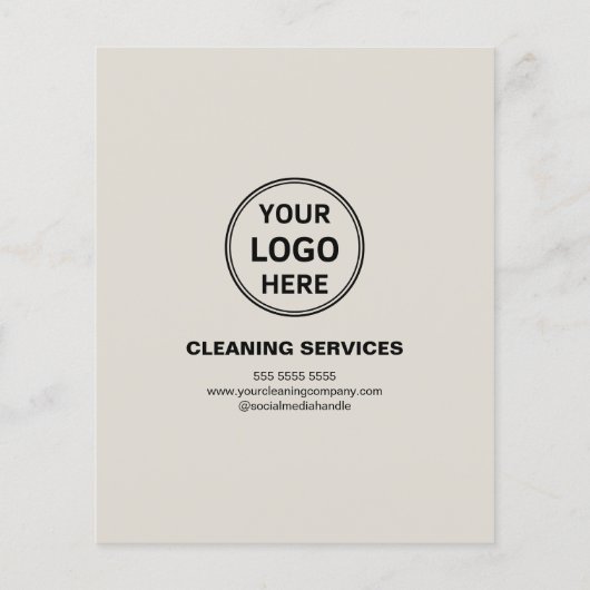 Modern Neutral Cleaning Services Photo Logo チラシ (裏面)