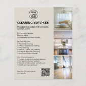 Modern Neutral Cleaning Services Photo Logo QR チラシ (正面)