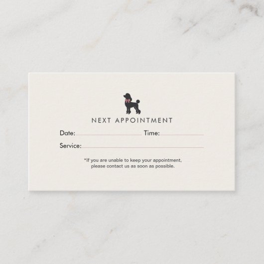 Modern Neutral Dog Groomer Appointment | Editable  予約カード (正面)