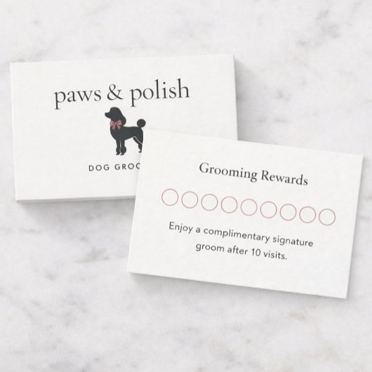 Modern Neutral Dog Groomer Loyalty Card | Editable ロイヤリティカード