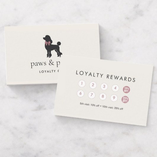 Modern Neutral Dog Groomer Loyalty Card | Editable ロイヤリティカード