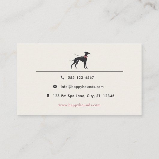 Modern Neutral Dog Walker | Minimalist Dog Walking 名刺 (裏面)