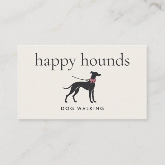 Modern Neutral Dog Walker | Minimalist Dog Walking 名刺 (正面)