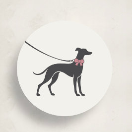 Modern Neutral Dog Walker Seal Sticker ラウンドシール
