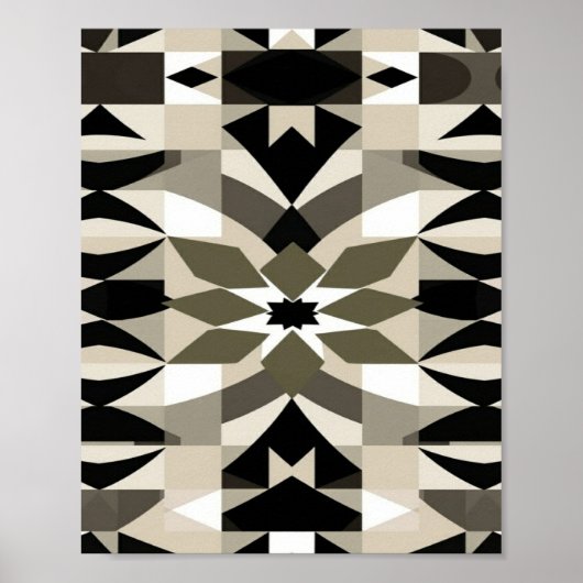 Modern Neutral Geometric Wall Art Print | Earth To ポスター (正面)