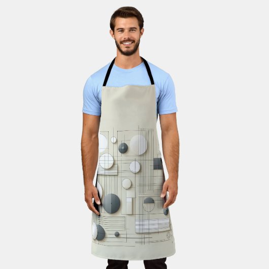 Modern Neutral Geometry エプロン (着用した状態)