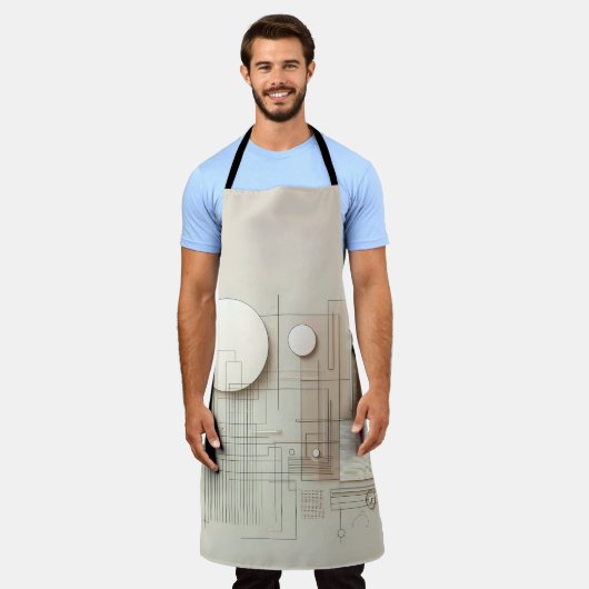 Modern Neutral Geometry エプロン (着用した状態)