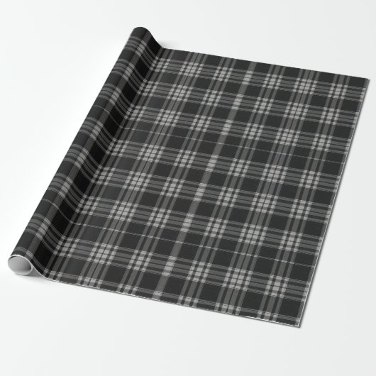 Modern Neutral Gingham Check Tartan Pattern ラッピングペーパー (アンロールド)