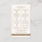 Modern Neutral Gold Jewelry Card Insert Card エンクロージャーカード (裏面)