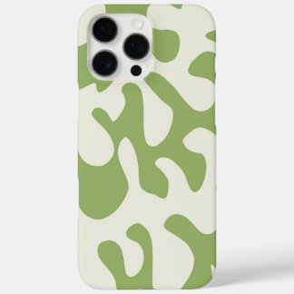 Modern Neutral Green Wavy Blob Design iPhone 16 Pro Maxケース