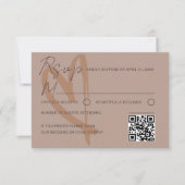 Modern Neutral Heart Wedding RSVP Card (正面)