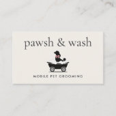 Modern Neutral Mobile Dog Groomer 名刺 (正面)