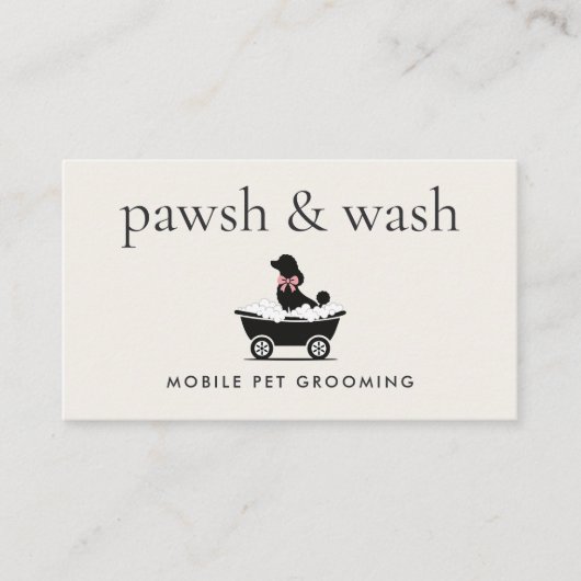 Modern Neutral Mobile Dog Groomer 名刺 (正面)