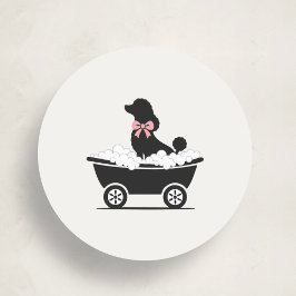 Modern Neutral Mobile Dog Groomer Seal Sticker ラウンドシール