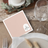 Modern Neutral Monogram Botanical Napkin スタンダードカクテルナプキン